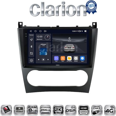CLARION GL75093 Οθόνη OEM Multimedia Αυτοκινήτου για MERCEDES C class (W203) – CLC 20042008 (CarPlay/AndroidAuto/BT/GPS/WIFI/GPR