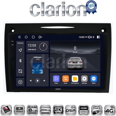 CLARION GL75096 Οθόνη OEM Multimedia Αυτοκινήτου για Mercedes SLK (W171) (CarPlay/AndroidAuto/BT/GPS/WIFI/GPRS)