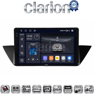 CLARION GL75219 Οθόνη OEM Multimedia Αυτοκινήτου για BMW X1 (E84) 20092014 (CarPlay/AndroidAuto/BT/GPS/WIFI/GPRS)
