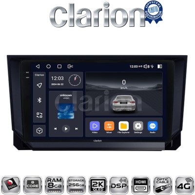CLARION GL75222 Οθόνη OEM Multimedia Αυτοκινήτου για Seat Ibiza - Arona 2018 (CarPlay/AndroidAuto/BT/GPS/WIFI/GPRS)