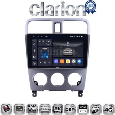 CLARION GL75526 Οθόνη OEM Multimedia Αυτοκινήτου για SUBARU FORESTER 20022007 (CarPlay/AndroidAuto/BT/GPS/WIFI/GPRS)
