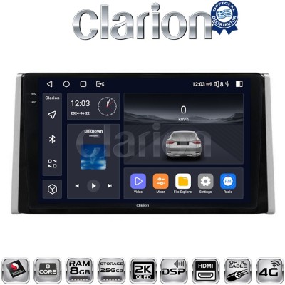 CLARION GL75572 Οθόνη OEM Multimedia Αυτοκινήτου για TOYOTA RAV 4 2019 (CarPlay/AndroidAuto/BT/GPS/WIFI/GPRS)