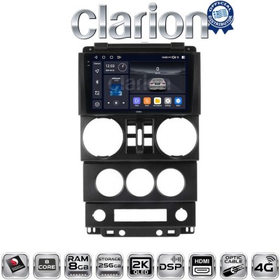 CLARION GL75748 Οθόνη OEM Multimedia Αυτοκινήτου για JEEP WRANGLER 2007 2011 (CarPlay/AndroidAuto/BT/GPS/WIFI/GPRS)