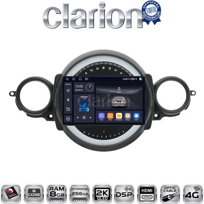 CLARION GL75834 Οθόνη OEM Multimedia Αυτοκινήτου για Mini Cooper '07'14 Clubman 2007 2014 (CarPlay/AndroidAuto/BT/GPS/WIFI/GPRS