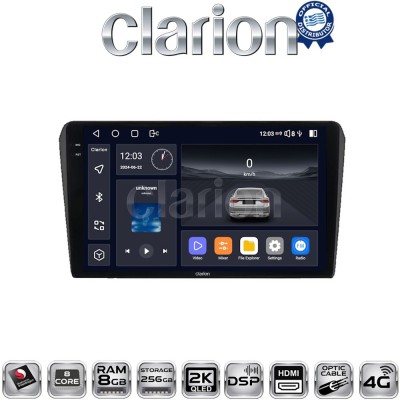 CLARION GL75025B Οθόνη OEM Multimedia Αυτοκινήτου για Toyota Avensis 20032008 (CarPlay/AndroidAuto/BT/GPS/WIFI/GPRS)