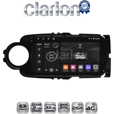CLARION GL71454B Οθόνη OEM Multimedia Αυτοκινήτου για Toyota Yaris 2015 2019 (CarPlay/AndroidAuto/BT/GPS/WIFI/GPRS)