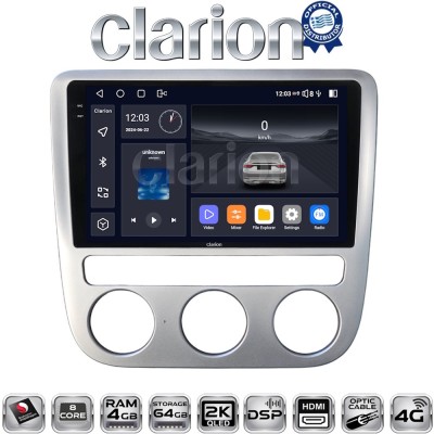 CLARION GL74488 Οθόνη OEM Multimedia Αυτοκινήτου για VW Scirocco & Eos 2008 2013 (CarPlay/AndroidAuto/BT/GPS/WIFI/GPRS)