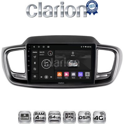CLARION GL72224 Οθόνη OEM Multimedia Αυτοκινήτου για Kia Sorento 2013 2020 (CarPlay/AndroidAuto/BT/GPS/WIFI/GPRS)