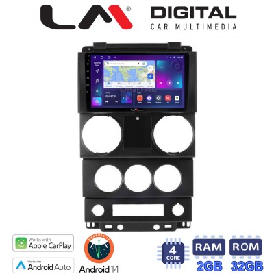 LM Digital - LM ZN4748C GPS Οθόνη OEM Multimedia Αυτοκινήτου για Jeep Wrangler 2007 2011 (CarPlay/AndroidAuto/BT/GPS/WIFI/GPRS)