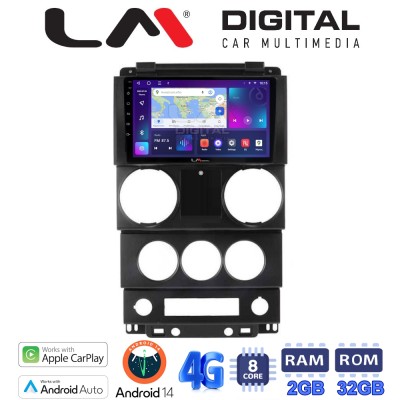 LM Digital - LM ZR8748C GPS Οθόνη OEM Multimedia Αυτοκινήτου για Jeep Wrangler 2007 2011 (CarPlay/AndroidAuto/BT/GPS/WIFI/GPRS)