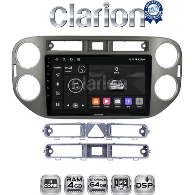 CLARION GL32590G Οθόνη OEM Multimedia Αυτοκινήτου για VW Tiguan 2007 - 2016 Ανθρακί (CarPlay/AndroidAuto/BT/GPS/WIFI/GPRS)