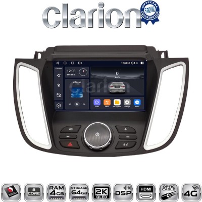 CLARION GL74362D Οθόνη OEM Multimedia Αυτοκινήτου για FORD KUGA 2013 2019C-MAX 2011 2019 με NAVI (CarPlay/AndroidAuto/BT/GPS/W