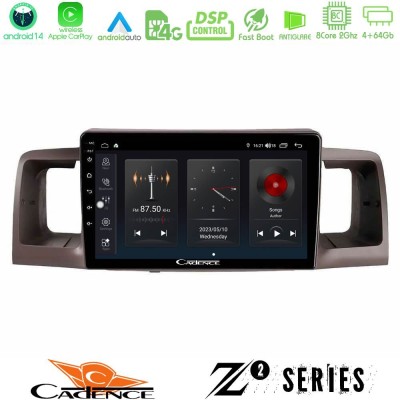 Cadence Z2 Series 8Core Android14 4+64GB Toyota Corolla 2002-2006 Navigation Multimedia Tablet 9" Με Carplay & Android Auto