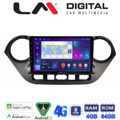LM Digital - LM ZC8406 GPS Οθόνη OEM Multimedia Αυτοκινήτου για Hyundai i10 2014 (CarPlay/AndroidAuto/BT/GPS/WIFI/GPRS)
