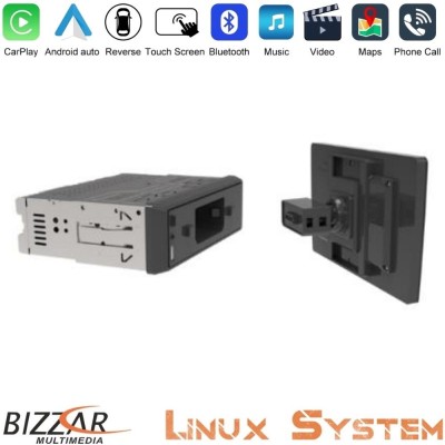Bizzar 1DIN Deck Multimedia Deckless 11" με Carplay/AndroidAuto CA106W