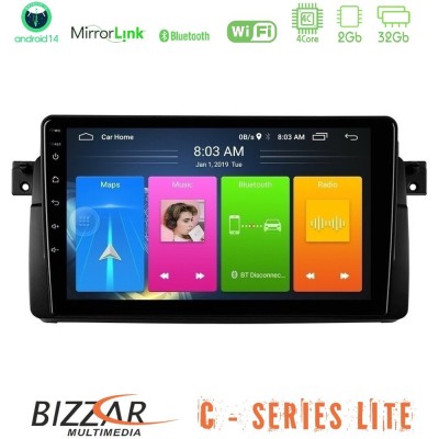 Bizzar C Series Lite 4Core Android14 2+32GB BMW E46 Navigation Multimedia Tablet 9"