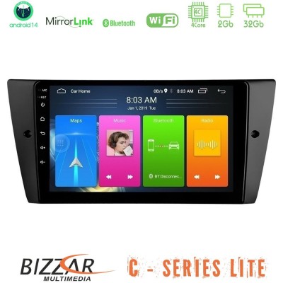 Bizzar C Series Lite 4Core Android14 2+32GB BMW 3 Series Lite 2006-2011 Navigation Multimedia Tablet 9"