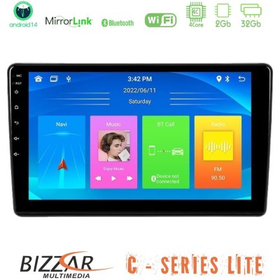 Bizzar C Series Lite 4Core Android14 2+32GB Peugeot Partner / Citroën Berlingo 2008-2018 Navigation Multimedia Tablet 9"