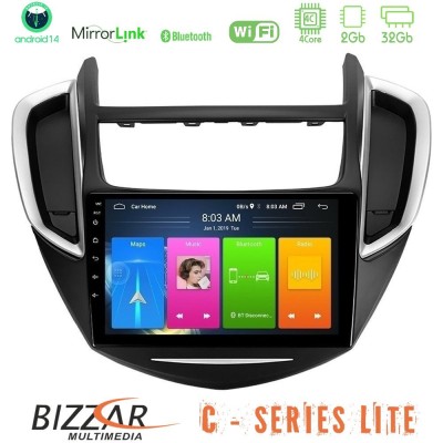 Bizzar C Series Lite 4Core Android14 2+32GB Chevrolet Trax 2013-2020 Navigation Multimedia Tablet 9"