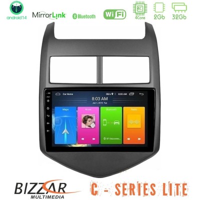Bizzar C Series Lite 4Core Android14 2+32GB Chevrolet Aveo 2011-2017 Navigation Multimedia Tablet 9"