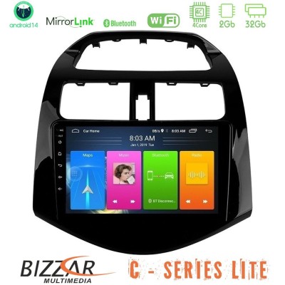Bizzar C Series Lite 4Core Android14 2+32GB Chevrolet Spark 2009-2015 Navigation Multimedia Tablet 9"