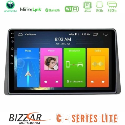 Bizzar C Series Lite 4Core Android14 2+32GB Dacia Duster 2019- Navigation Multimedia Tablet 10"