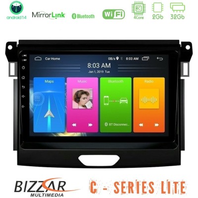 Bizzar C Series Lite 4Core Android14 2+32GB Ford Ranger 2017-2022 Navigation Multimedia Tablet 9"