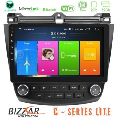 Bizzar C Series Lite 4Core Android14 2+32GB Honda Accord 2002-2008 Navigation Multimedia Tablet 10"