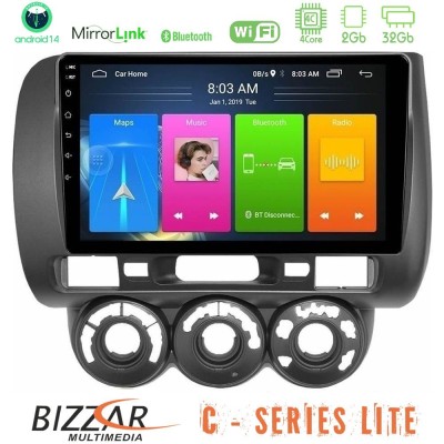 Bizzar C Series Lite 4Core Android14 2+32GB Honda Jazz 2002-2008 (Manual A/C) Navigation Multimedia Tablet 9"