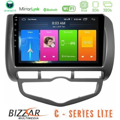 Bizzar C Series Lite 4Core Android14 2+32GB Honda Jazz 2002-2008 (Auto A/C) Navigation Multimedia Tablet 9"