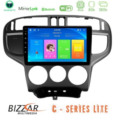 Bizzar C Series Lite 4Core Android14 2+32GB Hyundai Matrix 2001-2010 Navigation Multimedia Tablet 9"