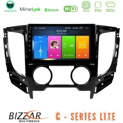 Bizzar C Series Lite 4Core Android14 2+32GB Mitsubishi L200 2016- amp Fiat Fullback (Manual A/C) Navigation Multimedia Tablet 9"