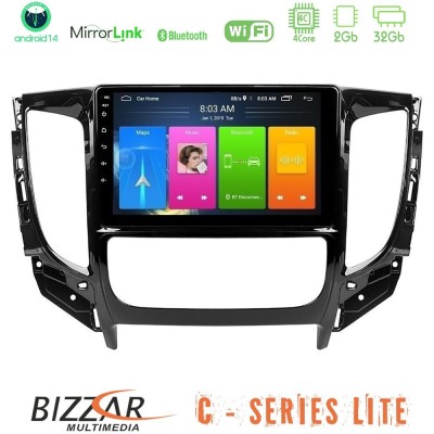 Bizzar C Series Lite 4Core Android14 2+32GB Mitsubishi L200 2016- amp Fiat Fullback (Auto A/C) Navigation Multimedia Tablet 9"