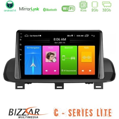 Bizzar C Series Lite 4Core Android14 2+32GB Nissan Qashqai J12 amp X-Trail T33 Navigation Multimedia Tablet 10"