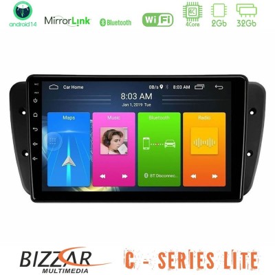 Bizzar C Series Lite 4Core Android14 2+32GB Seat Ibiza 2008-2012 Navigation Multimedia Tablet 9"