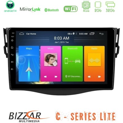 Bizzar C Series Lite 4Core Android14 2+32GB Toyota RAV4 Navigation Multimedia Tablet 9"