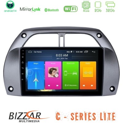 Bizzar C Series Lite 4Core Android14 2+32GB Toyota RAV4 2001 - 2006 Navigation Multimedia Tablet 9"