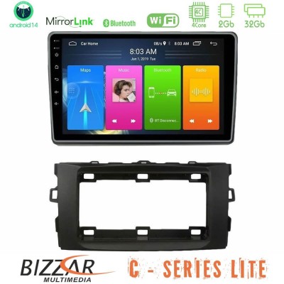 Bizzar C Series Lite 4Core Android14 2+32GB Toyota Auris 2013-2016 Navigation Multimedia Tablet 10"