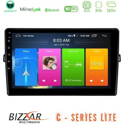 Bizzar C Series Lite 4Core Android14 2+32GB Toyota Auris Navigation Multimedia Tablet 10"