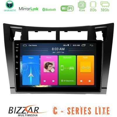 Bizzar C Series Lite 4Core Android14 2+32GB Toyota Yaris Navigation Multimedia Tablet 9" (Μαύρο Χρώμα)