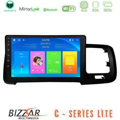 Bizzar C Series Lite 4Core Android14 2+32GB Volvo S60 2010-2018 Navigation Multimedia Tablet 9"