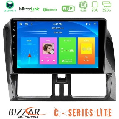 Bizzar C Series Lite 4Core Android14 2+32GB Volvo XC60 2009-2012 Navigation Multimedia Tablet 9"
