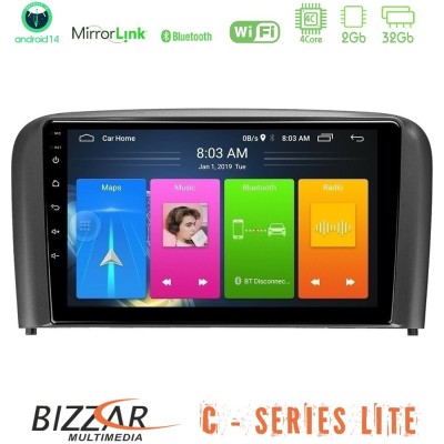 Bizzar C Series Lite 4Core Android14 2+32GB Volvo S80 1998-2006 Navigation Multimedia Tablet 9"