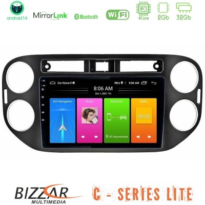Bizzar C Series Lite 4Core Android14 2+32GB VW Tiguan Navigation Multimedia Tablet 9" (23mm alarm button)