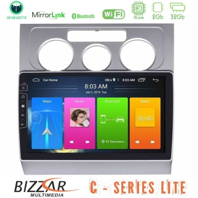 Bizzar C Series Lite 4Core Android14 2+32GB VW Touran 2003-2011 Navigation Multimedia Tablet 10"