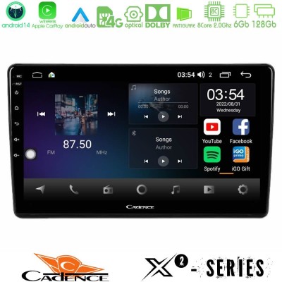 Cadence X2 Series 8Core Android14 6+128GB Peugeot Partner / Citroën Berlingo 2008-2018 Navigation Multimedia Tablet 9"