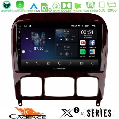 Cadence X2 Series 8Core Android14 6+128GB Mercedes S Class 1999-2004 (W220) Navigation Multimedia Tablet 9"