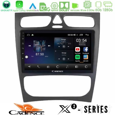 Cadence X2 Series 8Core Android14 6+128GB Mercedes C Class (W203) Navigation Multimedia Tablet 9"