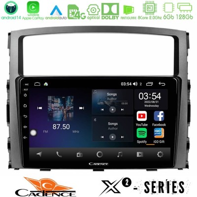 Cadence X2 Series 8Core Android14 6+128GB Mitsubishi Pajero 2008-2009 Navigation Multimedia Tablet 9"