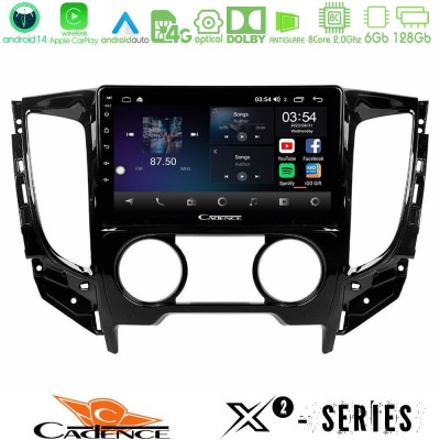 Cadence X2 Series 8Core Android14 6+128GB Mitsubishi L200 2016- amp Fiat Fullback (Manual A/C) Navigation Multimedia Tablet 9"
